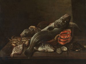 Asetelma kalan kanssa tekijältä Isaac van Duynen