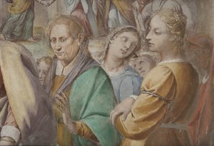 Yksityiskohta teoksesta Neitsyt Marian avioliitto, 1634.