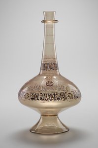Pullo, tilaaja Dawud, Rasulid Sultan of Jemen, Mamluk-dynastia, 12961321 (emaloitu ja kullattu lasi)