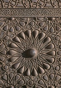 Sulttaani al-Zahir Barquqin madrasan ovi, yksityiskohta (puuta)