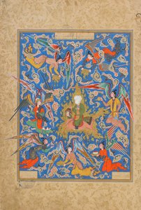 Folio Haft Awrangista (Seitsemän valtaistuinta) Jami (k.1492), luultavasti Mashad, Khurasan, Iran, Safavid-kausi, 1556-65 (läpinäkymätön akvarelli, muste ja kulta paperilla tekijältä Islamic School