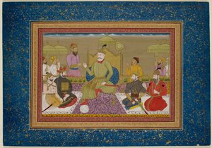 Yusuf Adil Shah nousi valtaistuimelle Bijapurin neljän seuraavan hallitsijan kanssa, n. 1750 (vellum) tekijältä Islamic School