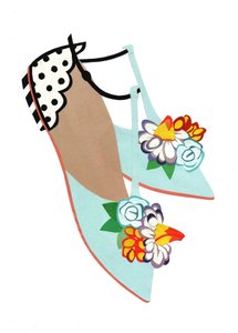 Kesäsandaalit, 2014 (leikattu paperi) tekijältä Isobel Barber
