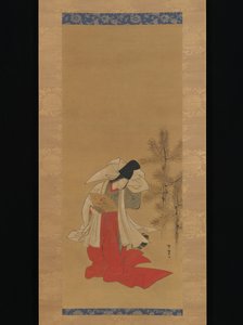 Kurtisaani ja tanssija (shirabyōshi) uudenvuoden kunniaksi tekijältä Isoda Koryusai