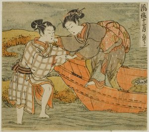 Kolmas kuukausi (Hanamizuki), sarjasta "Fashionable Twelve Months (Furyu juni tsuki)" tekijältä Isoda Koryusai
