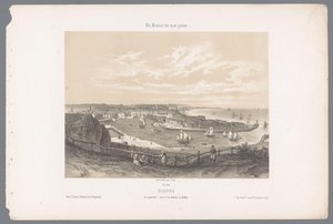 Näkymä Dieppeen Polletin kalliolta Dieppe. Vue générale, prize de la falaise du Pollet (nimi esineessä) Contemporary France (sarjan nimi) La France de nos jours (sarjan nimi esineellä)