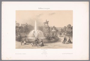 Zicht op de Place Napoléon te Lyon Lyon. Paikka Napoleon (nimi esineellä) Hedendaags Frankrijk (sarjan nimi) Ranska nykyään (sarjan nimi esineellä) tekijältä Isodore Laurent Deroy