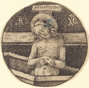 Kristus surujen miehenä, n. 14701480. tekijältä Israhel van Meckenem