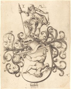 Vaakuna ja Tumbling Boy, c. 14801490. tekijältä Israhel van Meckenem