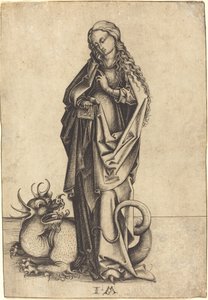 Pyhä Margaret, n. 14801490. tekijältä Israhel van Meckenem