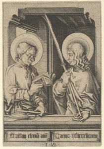 Pyhät Matthias ja Judas Thaddaeus, The Apostoles,.n.d. tekijältä Israhel van Meckenem