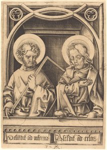 Pyhät Tuomas ja Jaakob Pienempi, n. 14801485. tekijältä Israhel van Meckenem