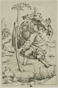 Saint Christopher tekijältä Israhel van Meckenem the younger