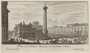 Place de la Colonne Antoniane rue du Cours Roomassa tekijältä Israël Silvestre