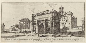 Veduta del Arco di Septimio Severus et del Campidoglio tekijältä Israël Silvestre