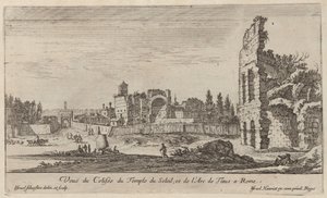 Näkymä Auringon temppelin Colosseumille ja Tituksen kaarelle Roomassa tekijältä Israël Silvestre