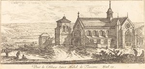 Näkymä Saint Michel de Tonnerren luostarille tekijältä Israël Silvestre