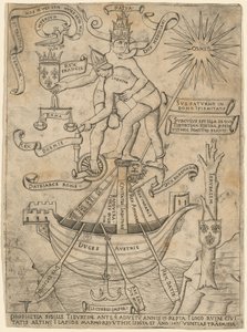 Keisarin ja paavin allegoria tekijältä Italian 15th Century