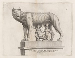 Capitoline Wolf Romuluksen ja Remuksen kanssa