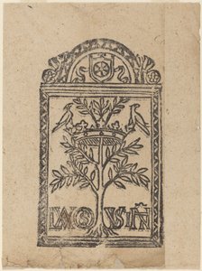 Puu, jossa on kruunu ja kaksi lintua tekijältä Italian 16th Century