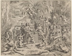 Maalauksen allegoria tekijältä Italian 17th Century, after Pietro Testa