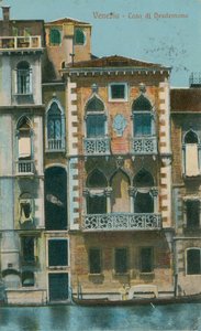 Casa di Desdemona (Desdemonan talo), Venetsia. Vuonna 1913 lähetetty postikortti. tekijältä Italian Photographer