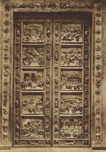 Firenze / Firenze: Kastekappeli, Pääovi, Lorenzo Ghiberti (valkoinen kuva) tekijältä Italian Photographer