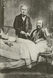 Garibaldi, haavoittunut taistelussa lääkärinsä kanssa (m/w kuva) tekijältä Italian Photographer