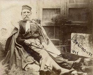 Giuseppe Garibaldi Aspromontessa loukkaantui jalkansa vuonna 1862 tekijältä Italian Photographer