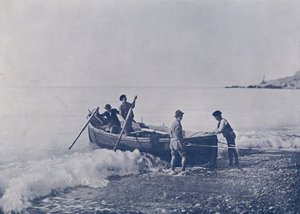 Italia: Bordighera, kalastajat palaavat satamaan (m/w kuva) tekijältä Italian Photographer