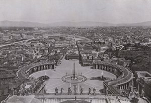 Italia: Rooma, panoraama otettu Pietarin kupolista (m/w kuva) tekijältä Italian Photographer