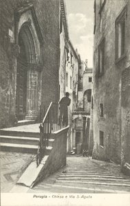 Perugia: Kirkko ja Via S. Agata (s/w kuva) tekijältä Italian Photographer