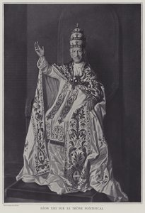 Paavi Leo XIII paavin valtaistuimella (m/w kuva) tekijältä Italian Photographer