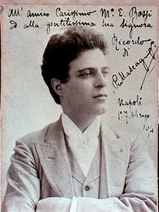 Pietro Mascagnin (1863-1945) italialaisen säveltäjän muotokuva tekijältä Italian Photographer