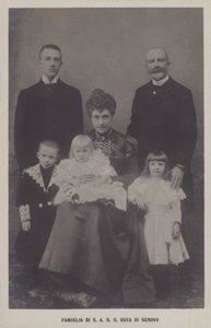 Prinssi Thomas, Genovan herttua ja hänen vaimonsa, Baijerin prinsessa Isabella lastensa kanssa (m/w kuva) tekijältä Italian Photographer
