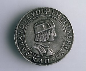 Savoylaisen Philibert II:n (1497-1504), 1400-1500-luvulla (hopeaa) 4-testonin kolikko (kääntöpuoli) (kääntöpuoli katso 165733)