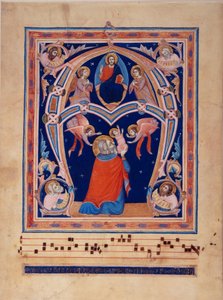Lisää 35254 Historioitu alkukirjain "A", joka kuvaa Daavidia uhraamassa sieluaan (vellum) tekijältä Italian School