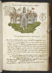 Lisää MS 17432 "Profetiat ja kuvat 15. paavista, kirjoittanut Joachim of Fiore..." (muste ja väri paperille) tekijältä Italian School