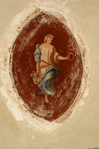 Allegoria runsaudesta, fresko, Ternengo Gromon palatsi (1500-luku), Piazzon keskiaikainen kaupunginosa, Biella, Piemonte, Italia. tekijältä Italian School