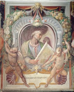 Amerigo Vespucci, Sala del Mappamondossa tekijältä Italian School