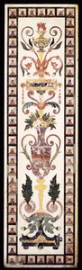 Italialainen pietre dura upotekoristeinen valkoinen marmoripaneeli, 1700-luvun alku (marmori pietre dura) tekijältä Italian School