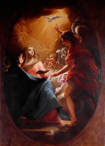 Ilmoitus Anonyymi maalaus 1600-luvun Roomasta, Chiesa del Sacro Cuore tekijältä Italian School