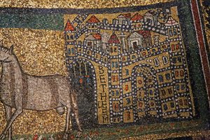 Apside yksityiskohta, Betlehem ja lampaat (mosaiikki) tekijältä Italian School