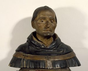 Pyhän Antoninuksen (1389-1459) rintakuva (maalattu puu)