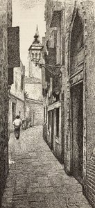 Carlo Goldonin talo Venetsiassa, Italiassa, kaiverrus A Lazzaretin piirroksesta, L