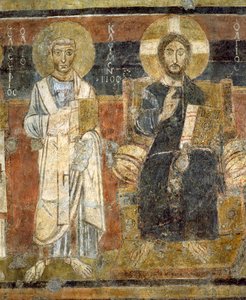 Kristus Majesteetissa pyhien kanssa, Santa Maria Antiqua, Rooma