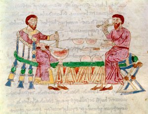 Codex 132 Livre 22 Kappale 1 The Meal, De Universosta, kirjoittanut Rabanus Maurus (n. 780-856) 1023 tekijältä Italian School