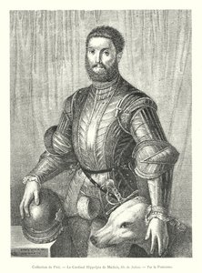 Kokoelma Pitti, kardinaali Hippolyte de Medici, Julienin poika, Pontormo (kaiverrus) tekijältä Italian School