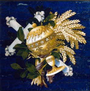 Sävellys. (Marquetry upotekoristeista marmoria tekijältä Italian School