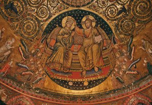 Neitsyen kruunaus, 1296 (mosaiikki) tekijältä Italian School